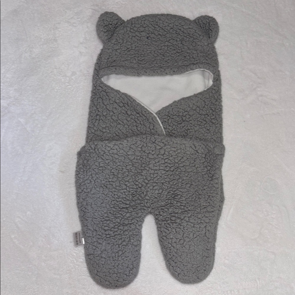 (2 for $10) Gray 0-3 month Baby Bear Onesie
